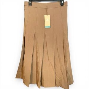 New teen girls A-Line khaki pleated skirt